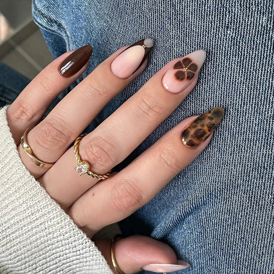 5 Variant 24pcs Leopard Print Style Press-Ons